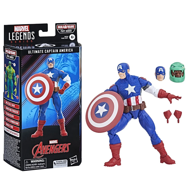 Hasbro Marvel Legends Series: Ultimate Captain America des bandes dessinées classiques Marvel Ultimates, figurine articulée de 15 cm