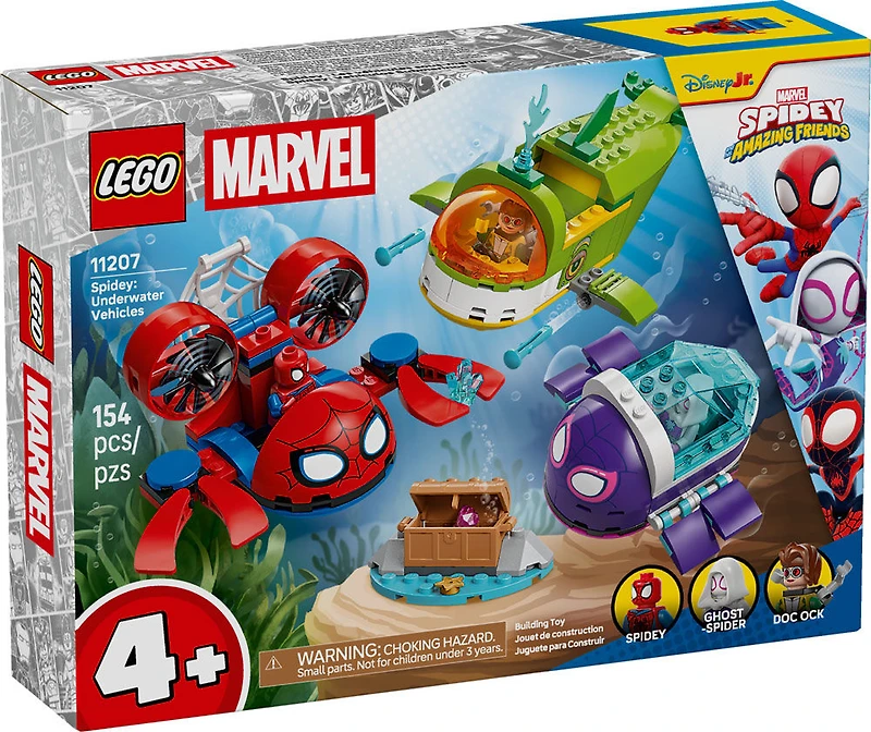LEGO Marvel Spidey et ses amis extraordinaires Spidey : Les Véhicules Sous-Marins, Jouet de Construction de Superhéros 11207