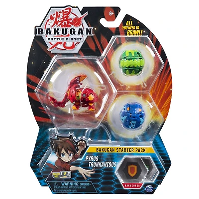 Bakugan, Starter Pack 3 personnages, Pyrus Trunkaious, Créatures transformables à collectionner