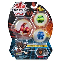 Bakugan, Starter Pack 3 personnages, Pyrus Trunkaious, Créatures transformables à collectionner
