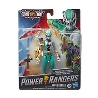 Power Rangers Dino Fury, Ranger vert avec manche Sprint, figurine avec clé Dino Fury