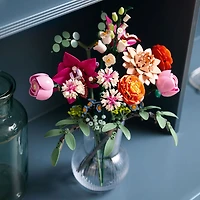 LEGO Botanicals Pretty Pink Flower Bouquet Floral Decor, Nature Gift Building Kit for Adults 10342