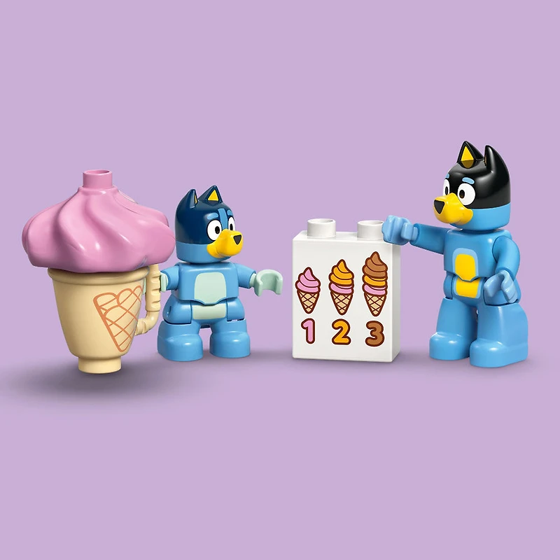 LEGO DUPLO La Visite au Comptoir de Crème Glacée avec Bluey, Jouet pour Tout-Petits, Ensemble de Véhicule 10458