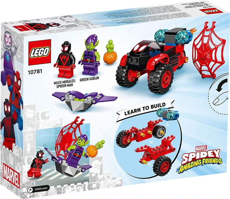 LEGO Marvel Spider-Man et ses amis extraordinaires Miles Morales : la moto techno de Spider-Man 10781 (59 pièces)