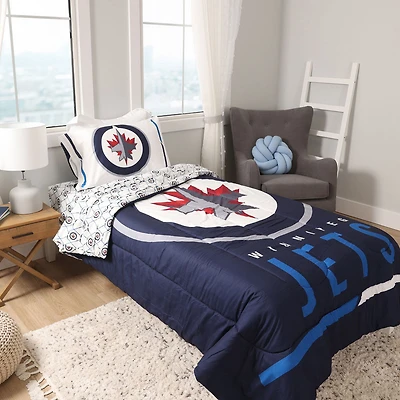 Ensemble de literie simple 4 pièces LNH- Jets de Winnipeg