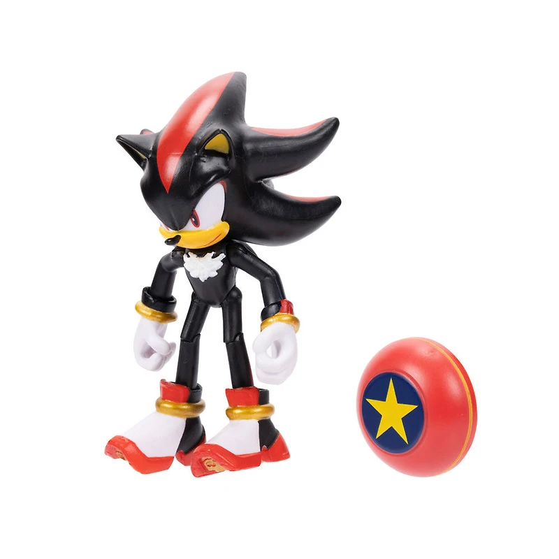 Figurine Sonic de 4 pouces - Shadow moderne avec avec Ressort étoile 