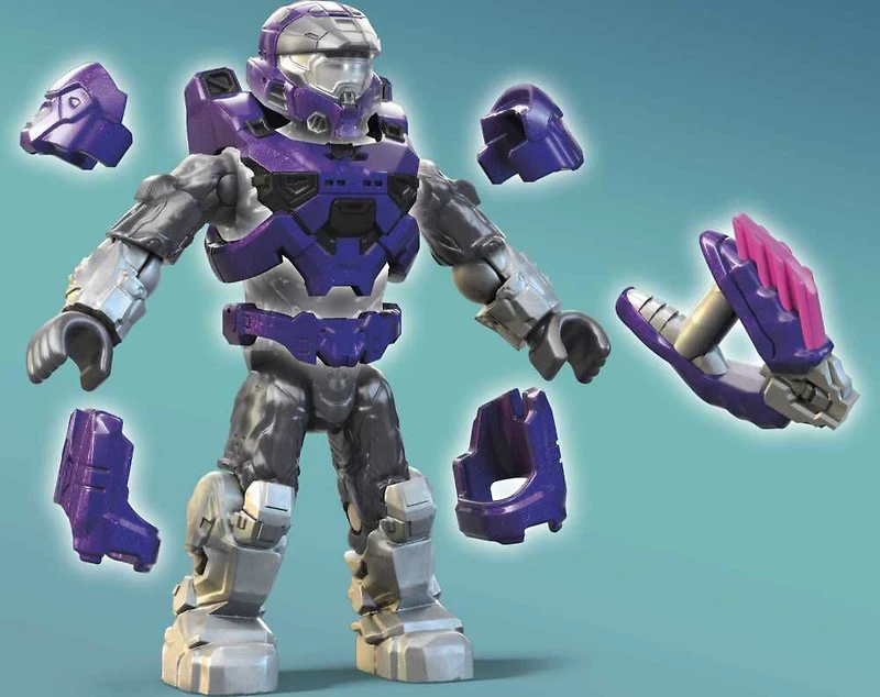 Mega Halo Heroes Series 14 Spartan Mark VII Micro Action Figure, Building Toys for Kids