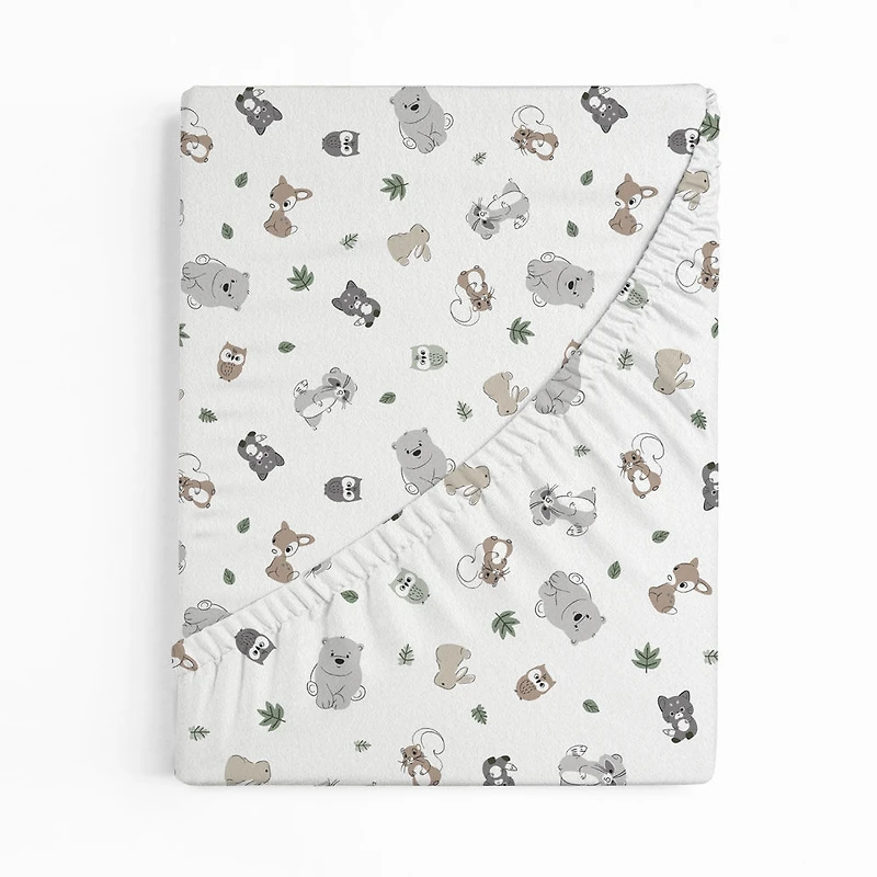 Koala Baby Lot de 1 drap de parc en flanelle Motif forêt