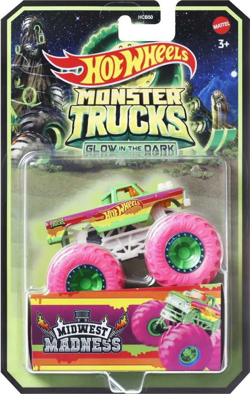 Hot Wheels - Monster Trucks - Véhicule phosphorescents à l'échelle 1/64 - Notre exclusivité - Les styles varient