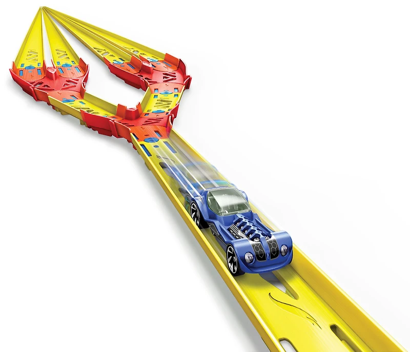 Coffret Piste divisée Track Builder Hot Wheels, sections de piste
