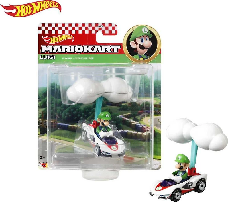 Hot Wheels-Véhicule Mario Kart avec personnage et aile