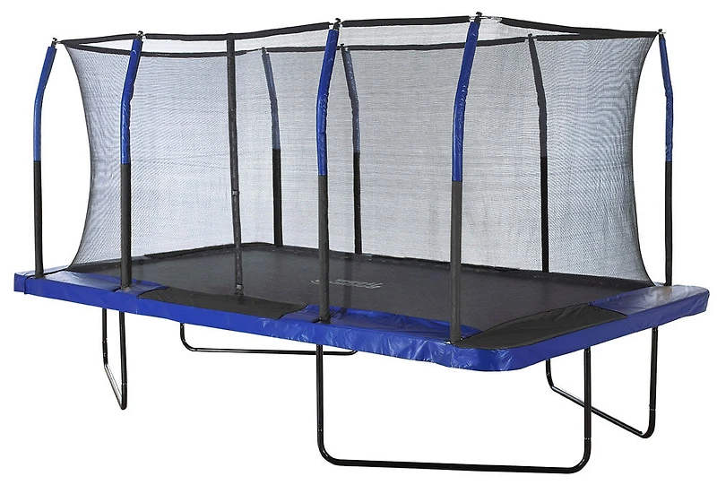 Upper Bounce Easy Assemble Mega 8' X 14' Rectangular Trampoline, with Fiber Flex Enclosure System