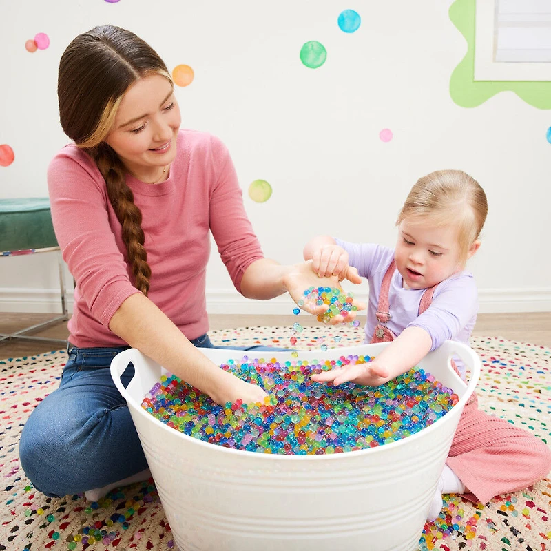 Orbeez Tubes, 400 billes Orbeez gonflées bleu vif, cuillère et boîte de transport, jouets sensoriels