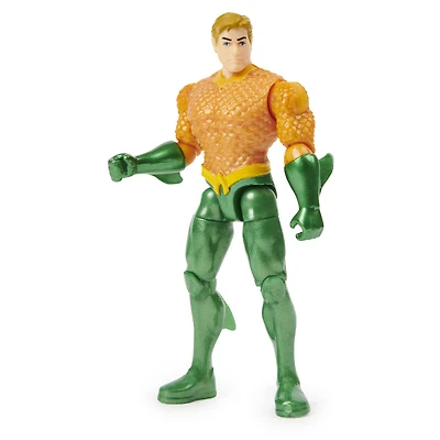 DC Comics, Figurine articulée AQUAMAN de 10 cm avec 3 accessoires mystère