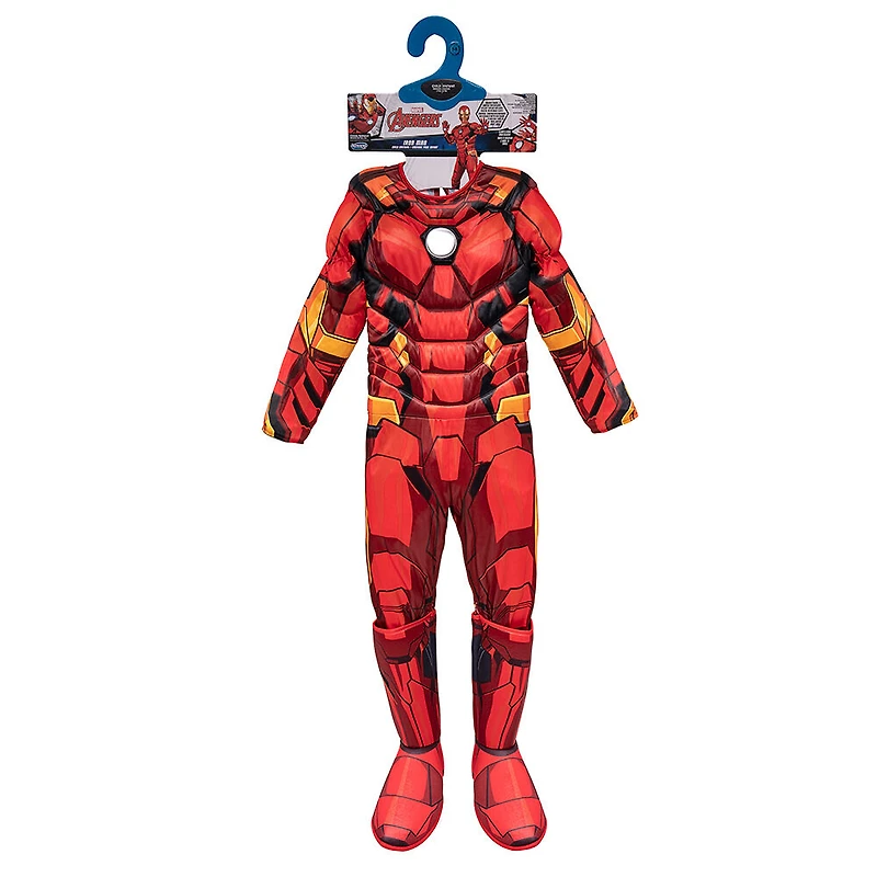 Marvel's Iron Man Deluxe Youth Costume Taille Petit - Combinaison De Luxe Avec Motif Imprimé Et Rembourrage En Polyfill Plus Coiffe Et Gants Moulés En 3D