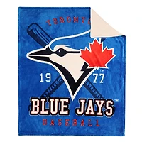 Couverture en polaire Sherpa à motif sportif des Blue Jays de Toronto de la MLB(50 x 60)