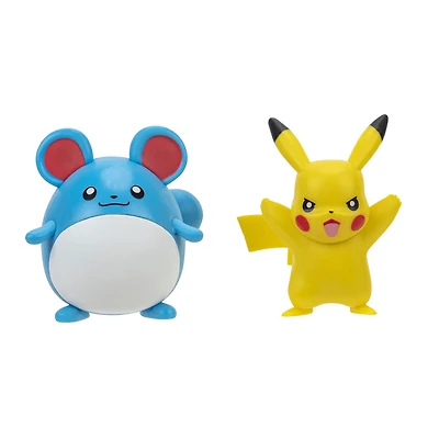 Ensemble de 2 figurines de combat Pokémon - Marill et Pikachu no 9