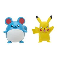 Ensemble de 2 figurines de combat Pokémon - Marill et Pikachu no 9