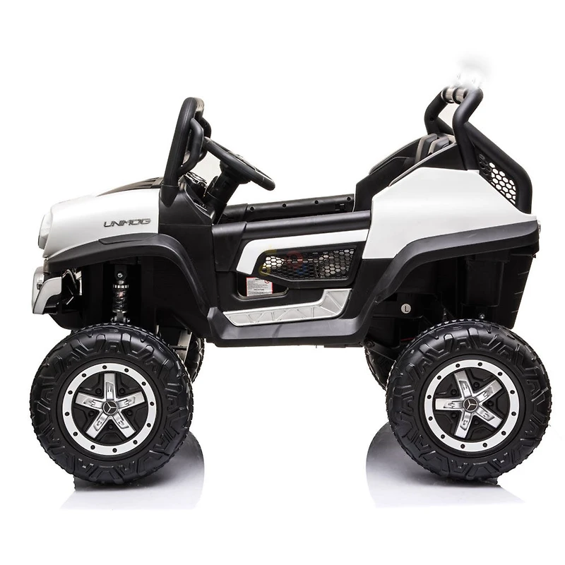 12V Mercedes Unimog 4WD MP4 Ride On - Blanc - Édition anglaise