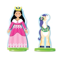 Melissa & Doug Princess & Horse Magnetic Dress-Up Dolls en bois Jeu de simulation (35 pcs