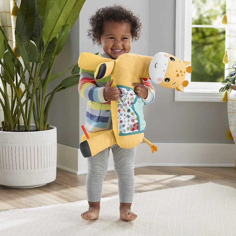 Fisher-Price - Girafe Jeu sur le ventre 3 en 1, hochet, dentition, mir. 