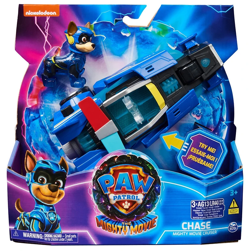 PAW Patrol : La Super Patrouille le film, Voiture avec figurine articulée Chase Super-Chiots