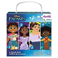 Disney Encanto, Coffret de 4 puzzles de 48 pièces faciles à assembler, personnages du nouveau film musical
