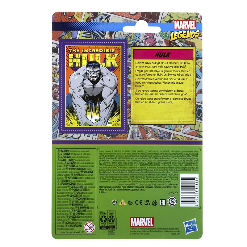 Marvel Legends Series, figurine de collection retro Grey Hulk de 9,5 cm