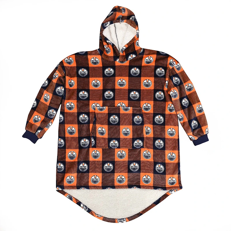 Couverture portable surdimensionnée à capuchon en sherpa des Oilers de Edmonton de la LNH taille unique