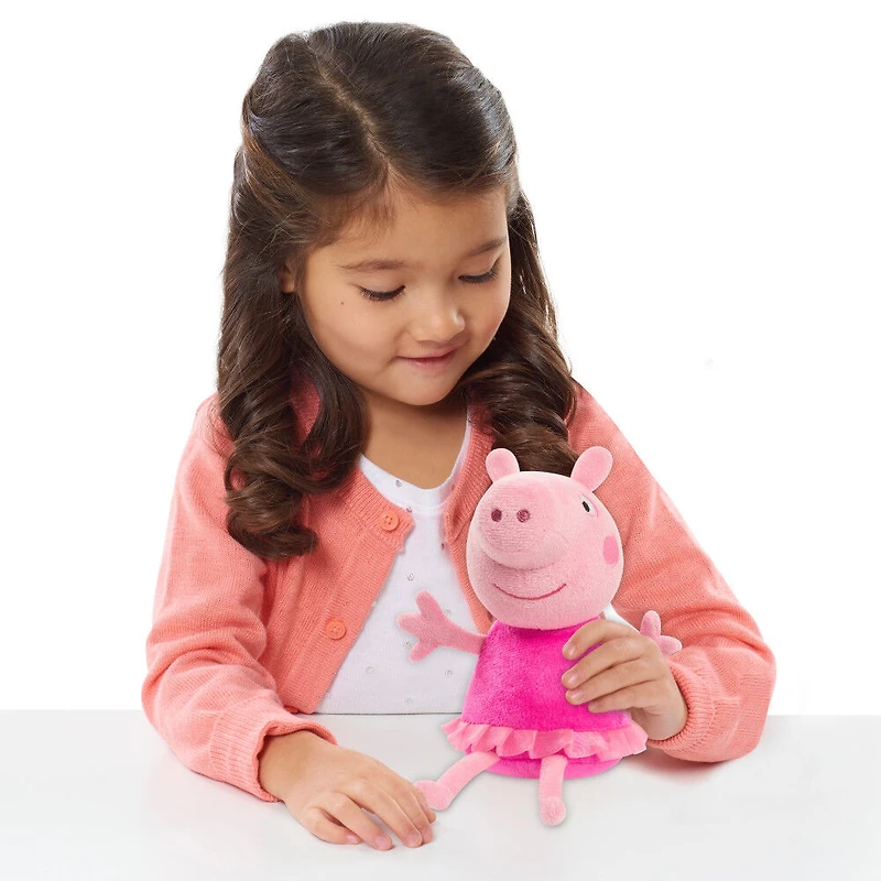 Peluche à Grains Peppa Pig de 20 cm (8 pouces) Ballet Peppa Pig, Petit Animal en Peluche Très Doux A Câliner
