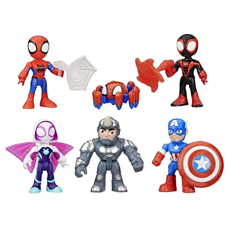 Marvel Spidey et ses Amis Extraordinaires Ensemble contre Rhino, pack de figurines Spider-Man - Notre exclusivité