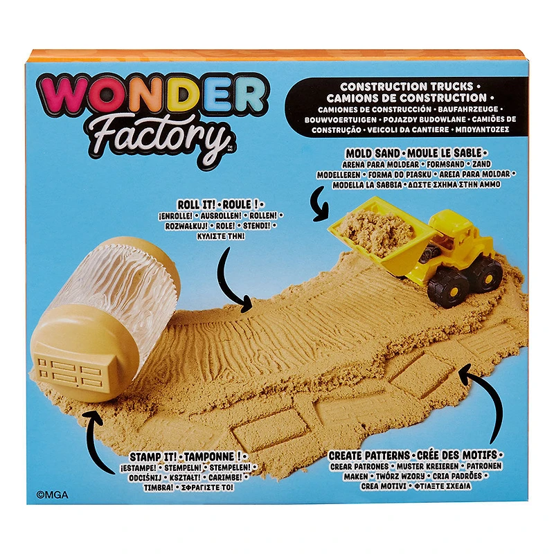 Wonder Factory Never Dry Sand Construction Trucks  - Brown + Front Loader