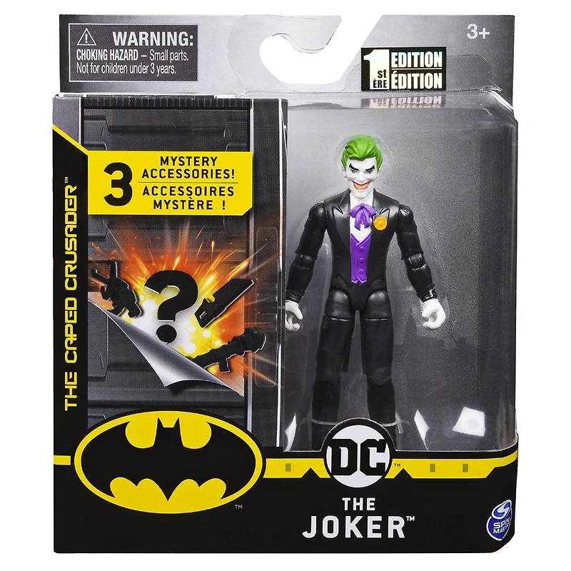 Batman 4-Inch The Joker Action Figure with 3 Mystery Accessories