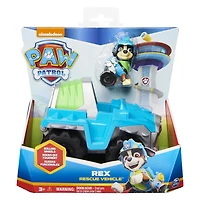 Paw Patrol, Véhicule Dinosaur Rescue Vehicle de Rex avec figurine articulée à collectionner