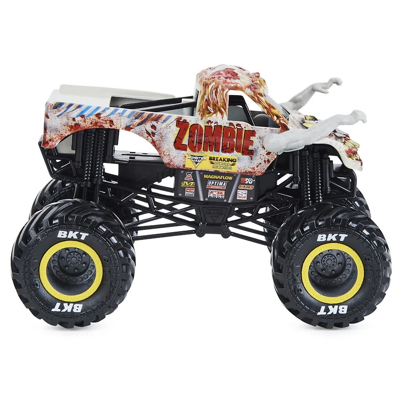 Monster Jam, monster truck officiel en métal moulé Zombie Breaking World Records, échelle 1:24