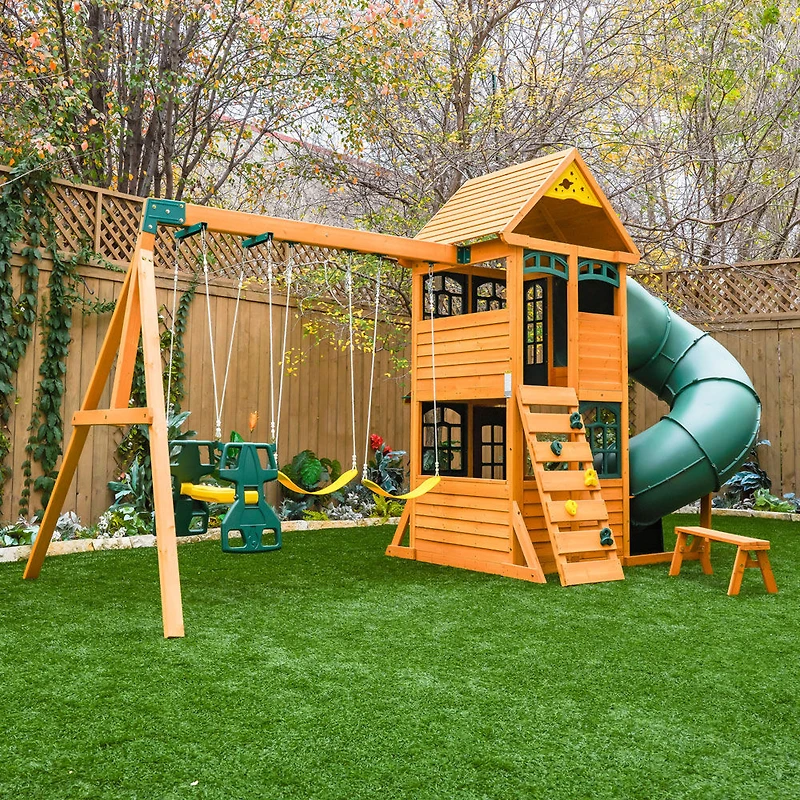 Structures avec balançoire extérieures