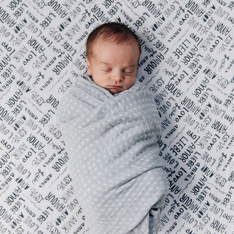 Drap de lit en Mousseline de Coton Red Rover - Love Language - Notre exclusivité