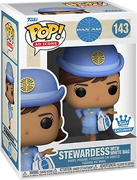 Figurine en Vinyle Hôtesse de l'air Pan Am avec sac blanc  par Funko POP! Pan Am: Ad Icons