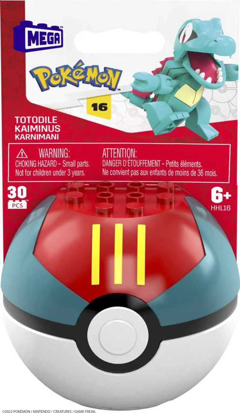 Coffret de construction Kaiminus Pokémon MEGA avec 30 pièces et Pokéball
