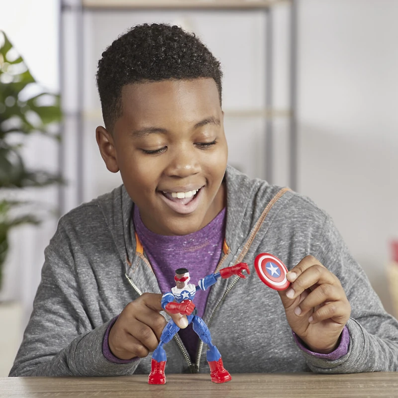 Marvel Avengers Bend and Flex - Figurine flexible de super-héros Captain America