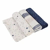 Baby's First by Nemcor 3 Pack Cotton Muslin Receiving Blankets