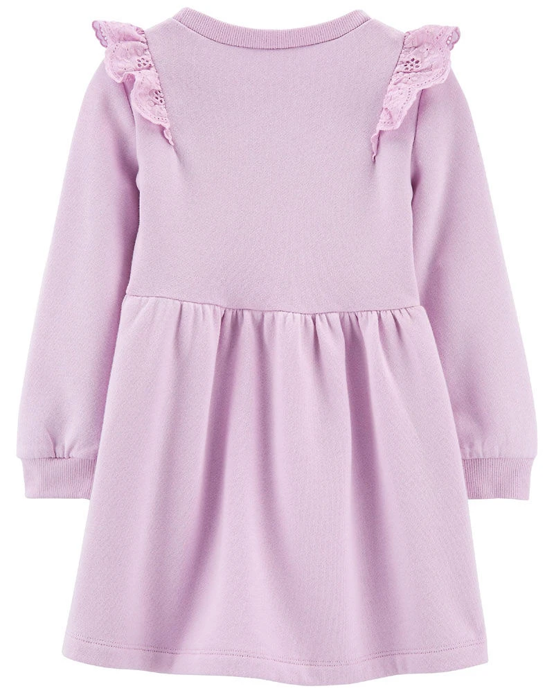 Carter's Long Sleeve Fleece Dress Purple 