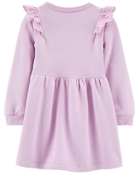 Carter's Long Sleeve Fleece Dress Purple 