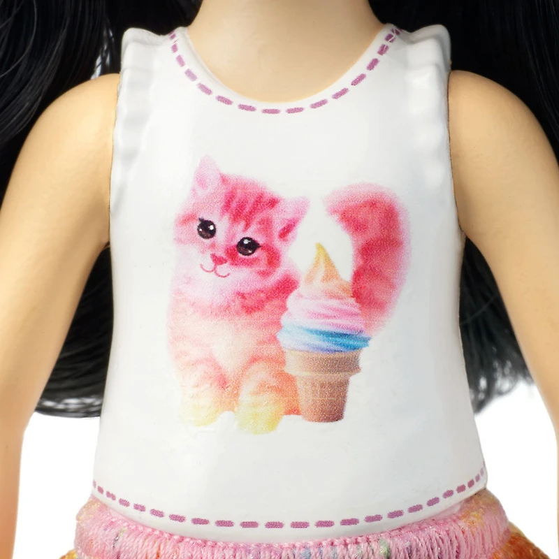Barbie Club Chelsea Doll, Black Hair With Kitty Top
