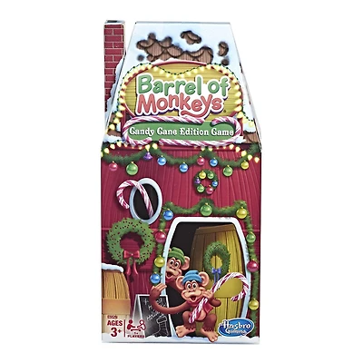 Hasbro Gaming Barrel of Monkeys: Candy Cane Holiday Edition