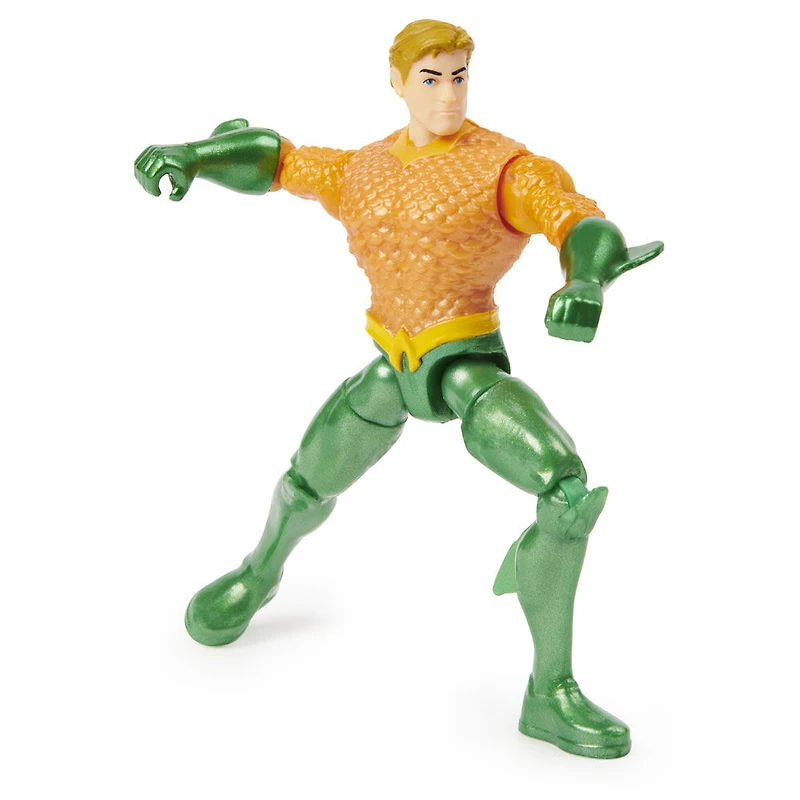 DC Comics, Figurine articulée AQUAMAN de 10 cm avec 3 accessoires mystère