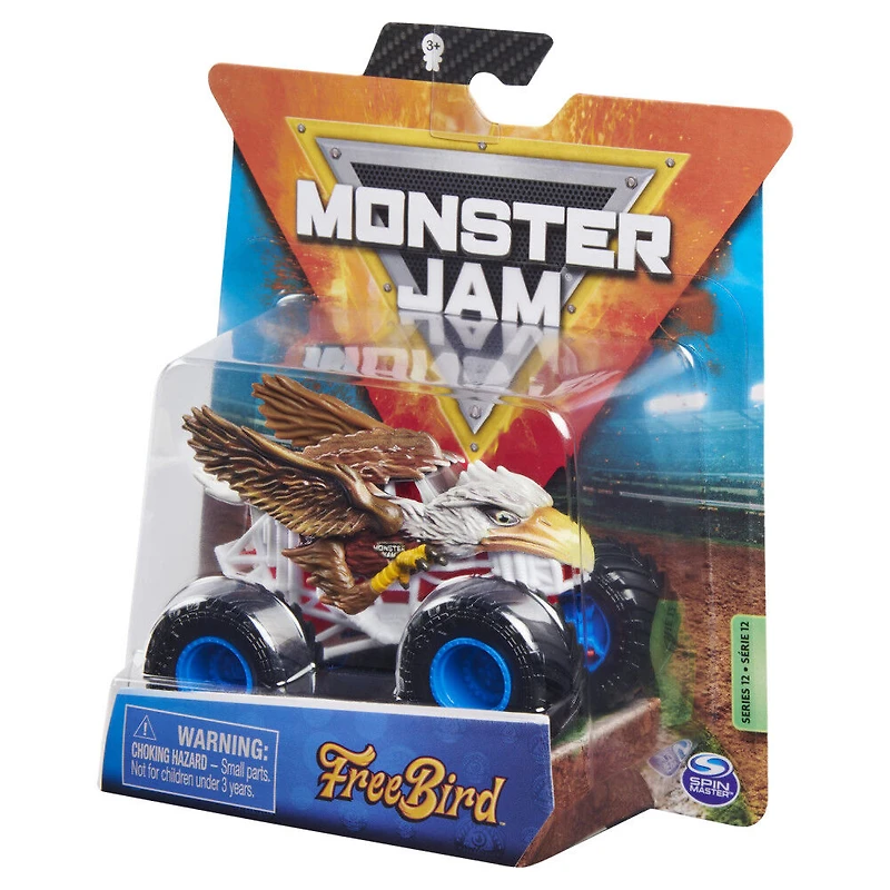 Monster Jam, Monster truck FreeBird officiel, véhicule en métal moulé, série Crazy Creatures, échelle 1:64