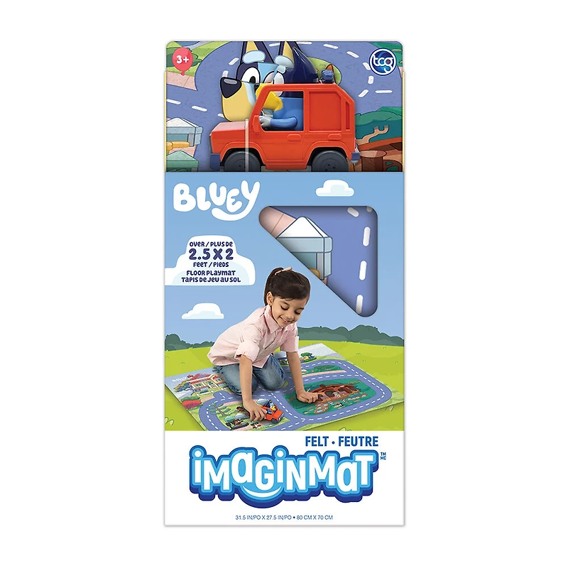 Bluey Imaginmat Felt Playmat With 1 Vehicle