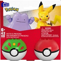 MEGA Pokémon Poké Ball 2-Pack Building Toy Kits with 2 Action Figures ( Pieces