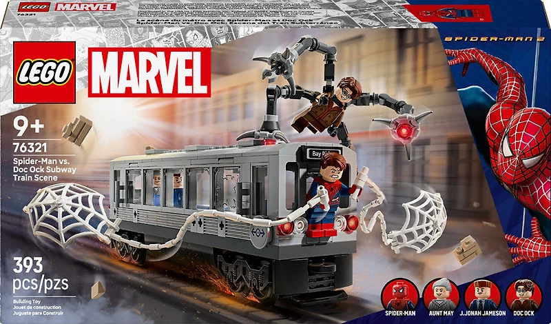 LEGO Marvel La Scène du Métro avec Spider-Man et Doc Ock, Cadeau de Jouet de Construction de Superhéros 76321